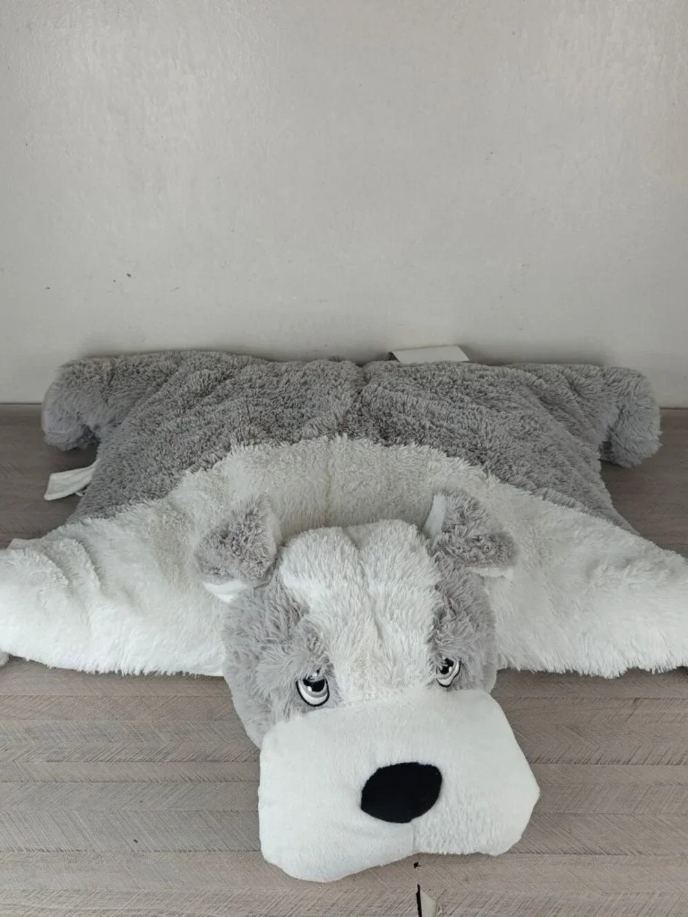 Kellytoy Pillow Chums Large Bulldog Plush Toy Pillow Combo Gray/White 32